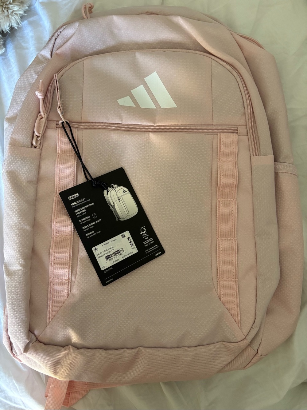 adidas Light Pink Backpack with White Logo